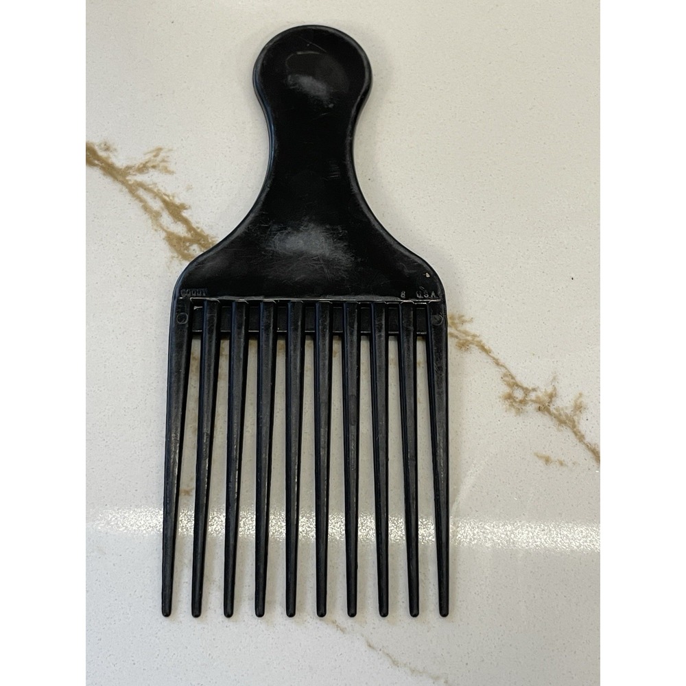 Vintage Goody Hair‎ Pick Comb Lift Black Classic Retro 1990s USA 5" Plastic